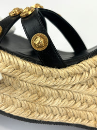 1006142 Wedge Sandals Black Size 39