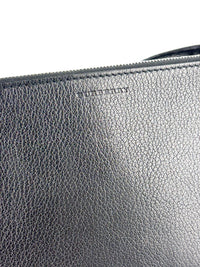 Penhurst D-Ring Triple Zip Crossbody Bag Grainy Goatskin Black - Glampot