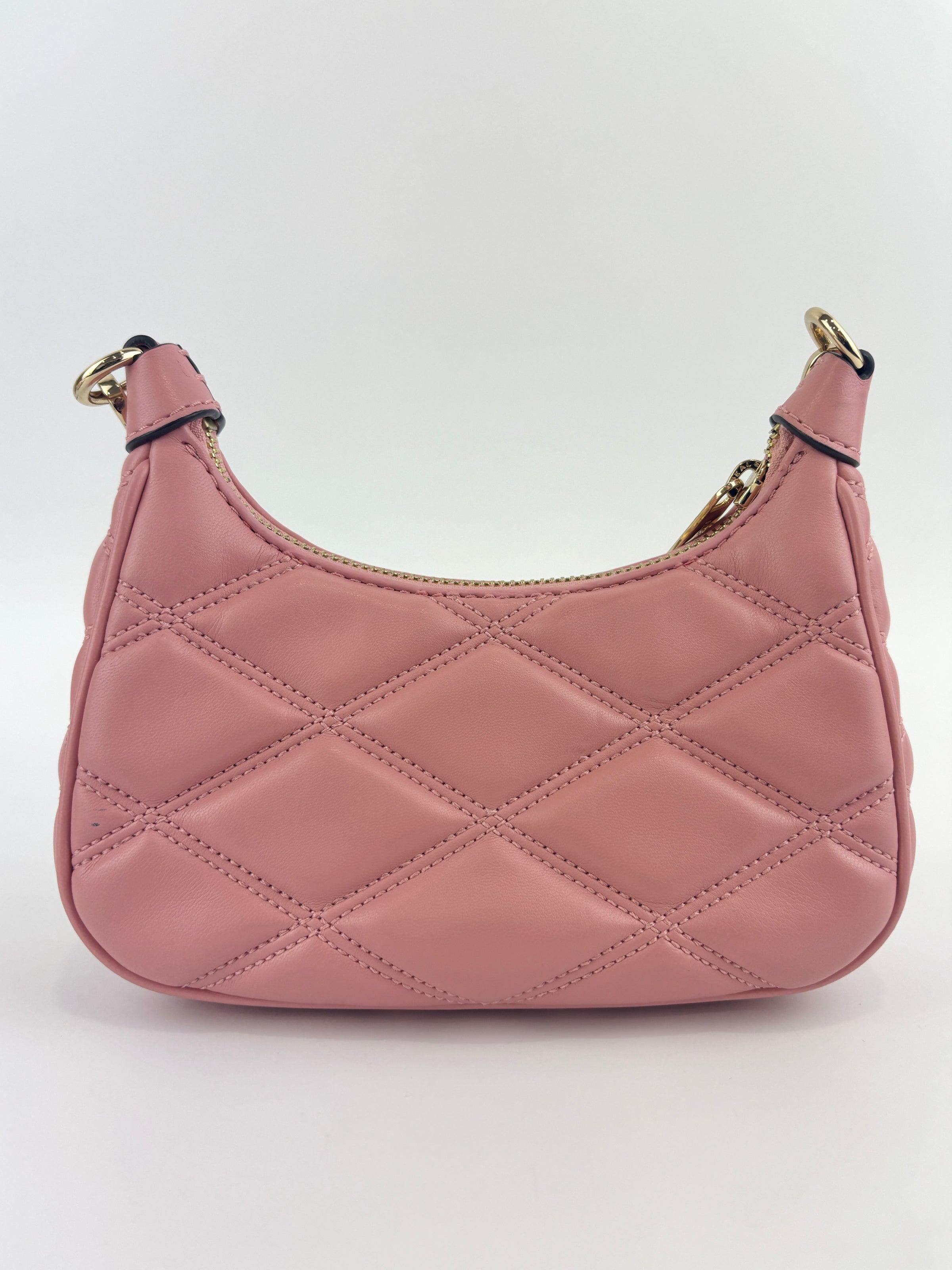 Outlet Cora Extra-Small Quilted Shoulder Bag in Pink - Glampot