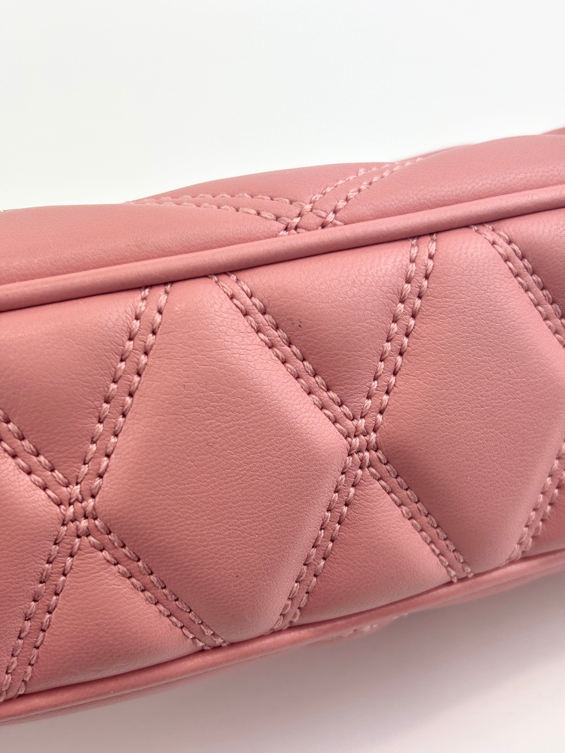 Outlet Cora Extra-Small Quilted Shoulder Bag in Pink - Glampot