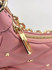 Outlet Cora Extra-Small Quilted Shoulder Bag in Pink - Glampot