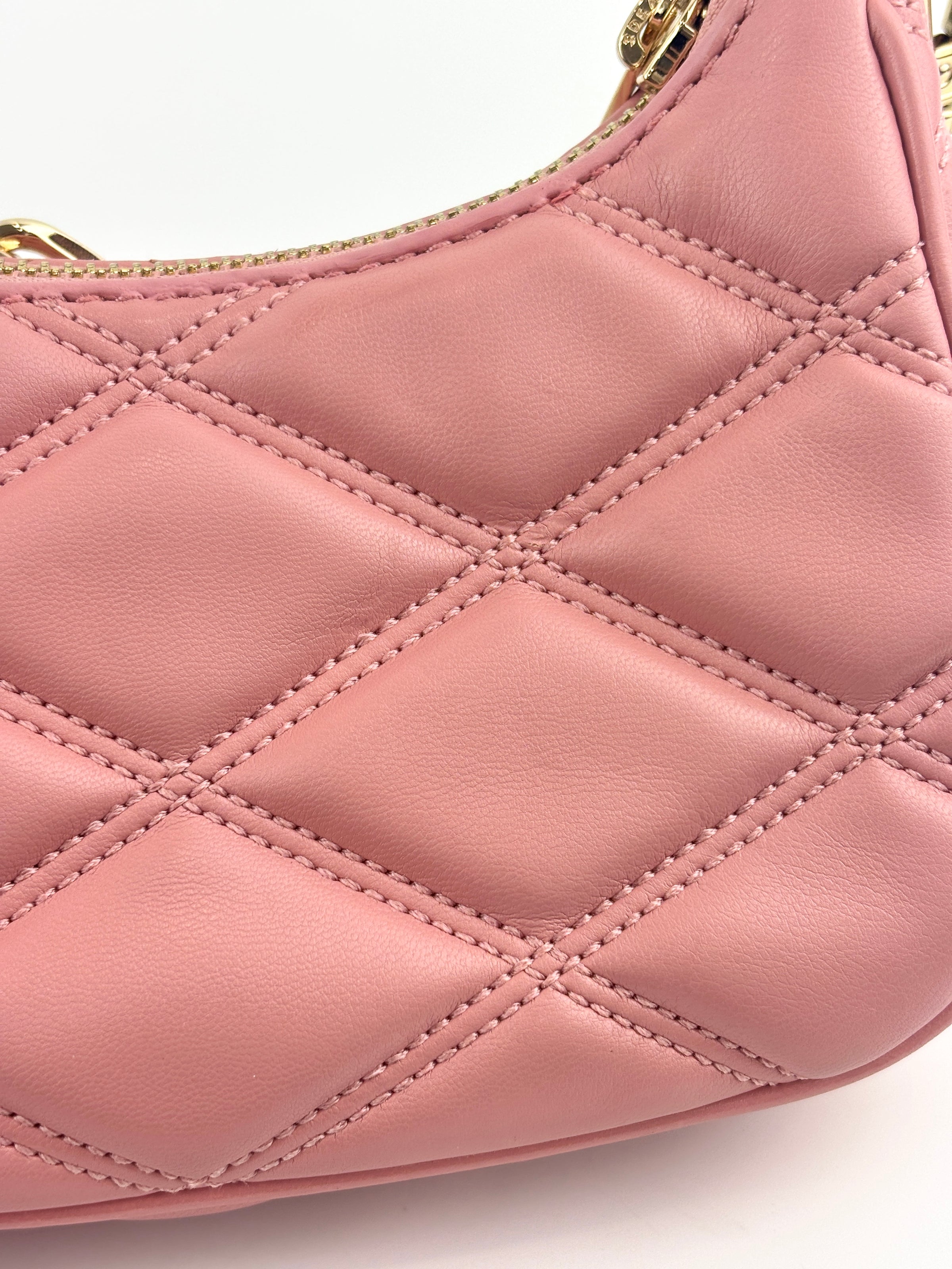 Outlet Cora Extra-Small Quilted Shoulder Bag in Pink - Glampot