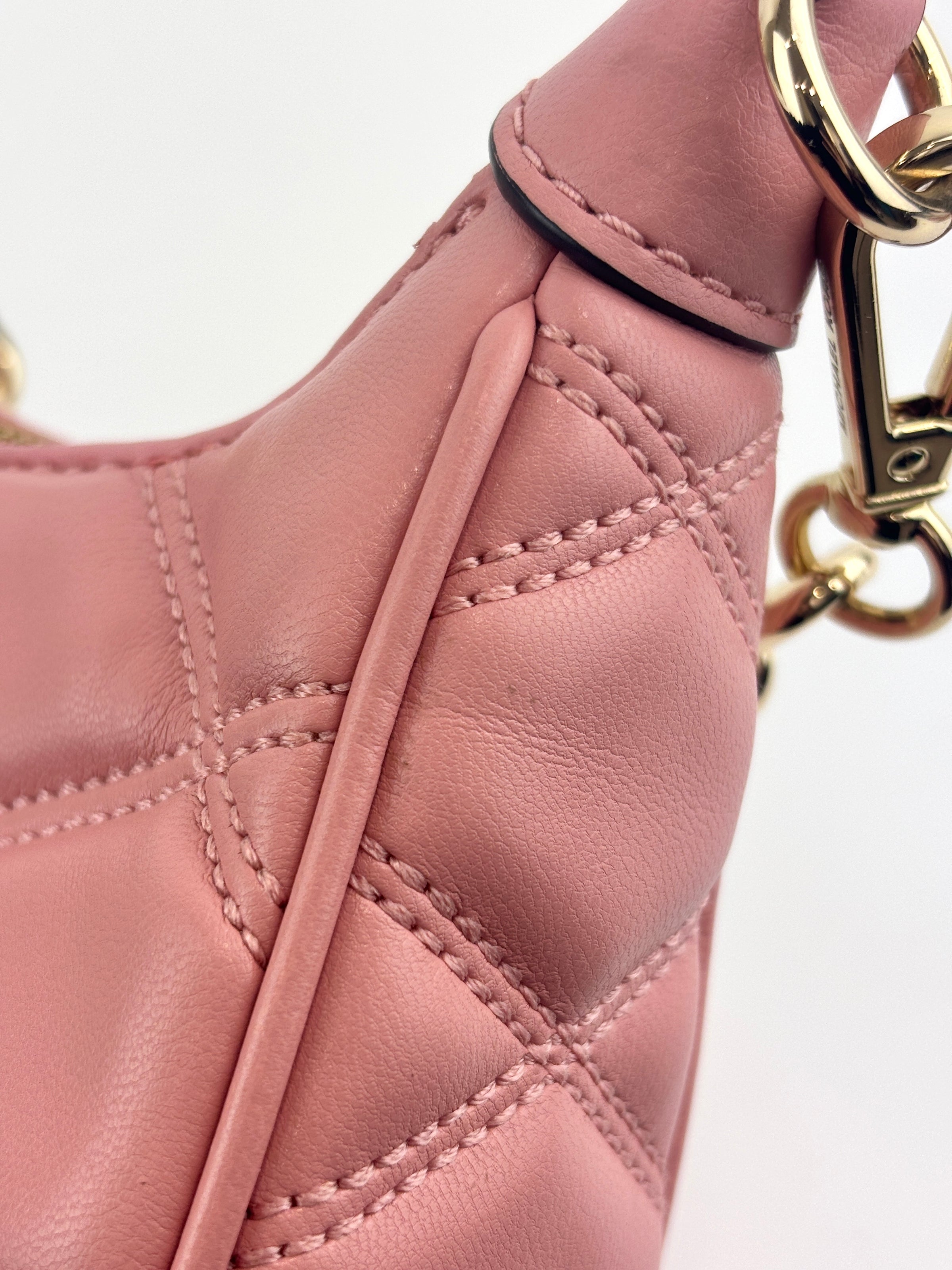 Outlet Cora Extra-Small Quilted Shoulder Bag in Pink - Glampot