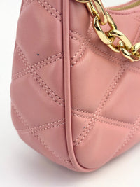 Outlet Cora Extra-Small Quilted Shoulder Bag in Pink - Glampot