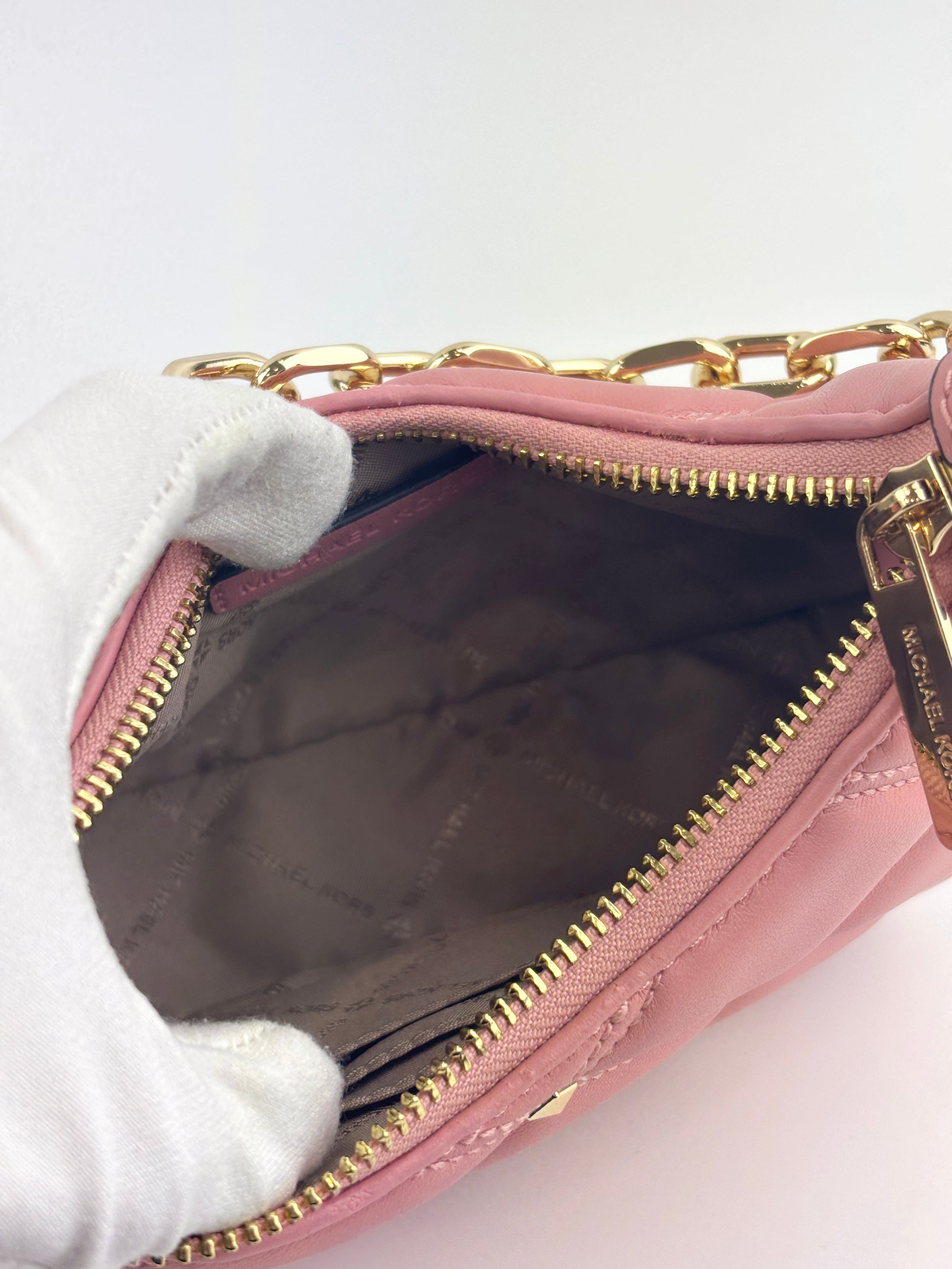 Outlet Cora Extra-Small Quilted Shoulder Bag in Pink - Glampot