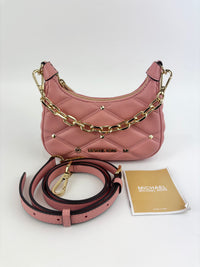Outlet Cora Extra-Small Quilted Shoulder Bag in Pink - Glampot