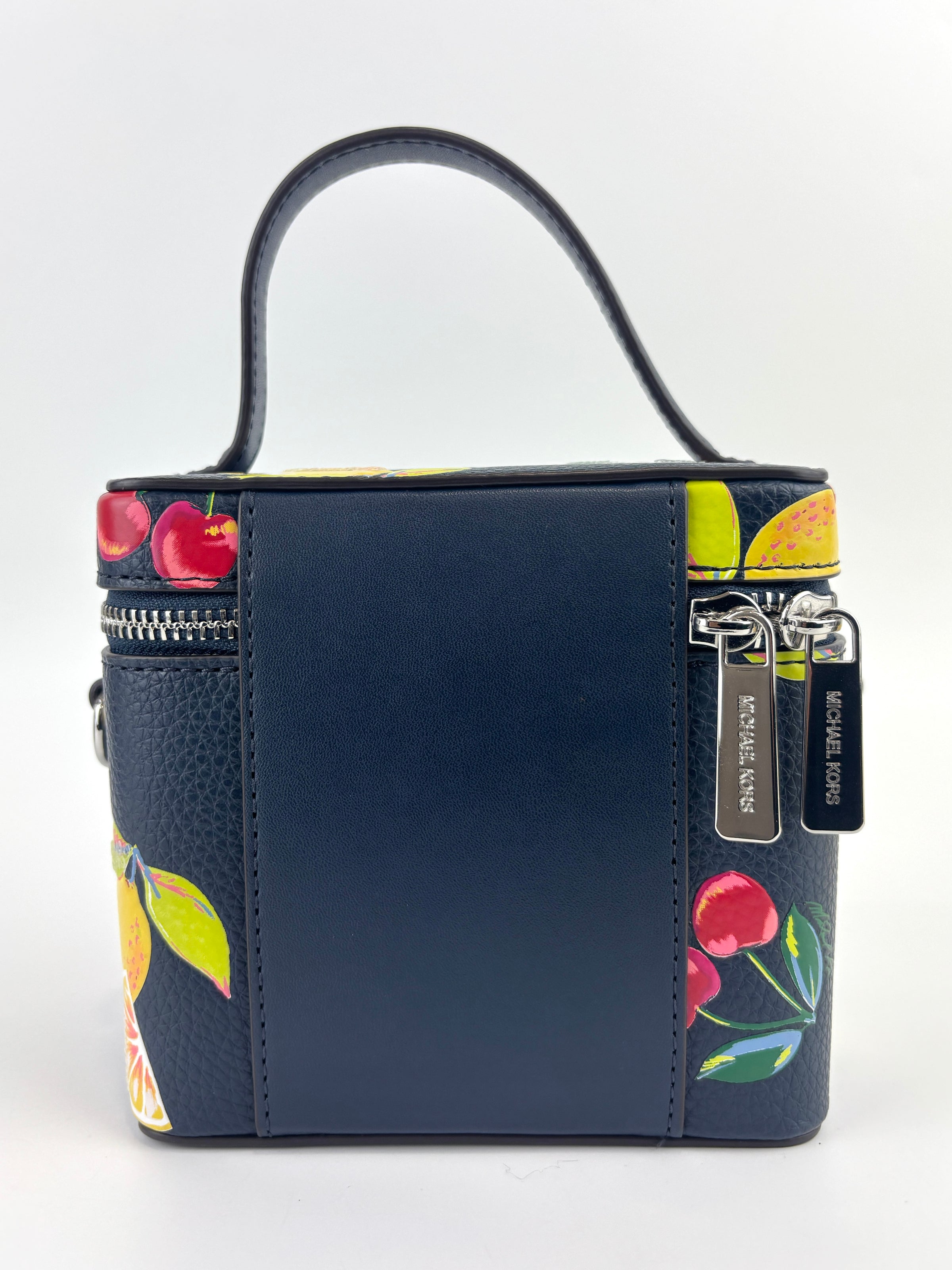 Navy Small Sequined Fruit Print Crossbody Bag - Glampot