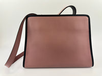 8BH344 Runaway Small Bicolor Pink / Black Calfskin Leather Bag