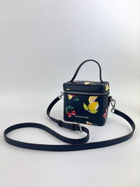Navy Small Sequined Fruit Print Crossbody Bag - Glampot