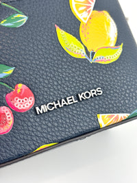 Navy Small Sequined Fruit Print Crossbody Bag - Glampot