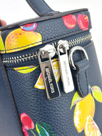 Navy Small Sequined Fruit Print Crossbody Bag - Glampot