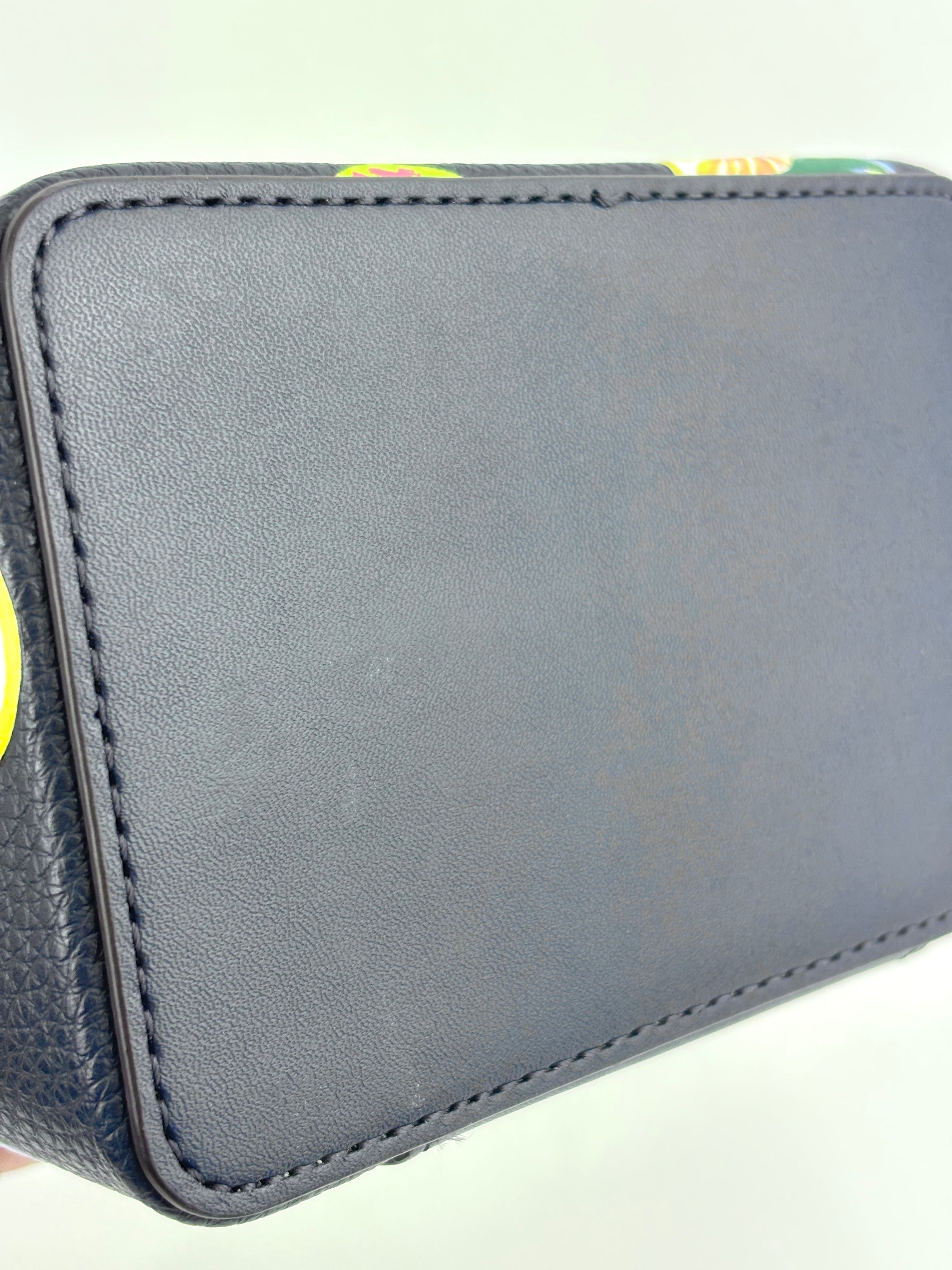 Navy Small Sequined Fruit Print Crossbody Bag - Glampot