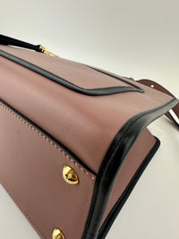 8BH344 Runaway Small Bicolor Pink / Black Calfskin Leather Bag