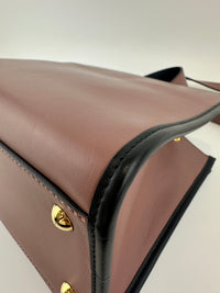 8BH344 Runaway Small Bicolor Pink / Black Calfskin Leather Bag
