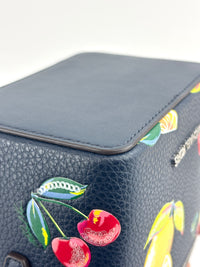 Navy Small Sequined Fruit Print Crossbody Bag - Glampot