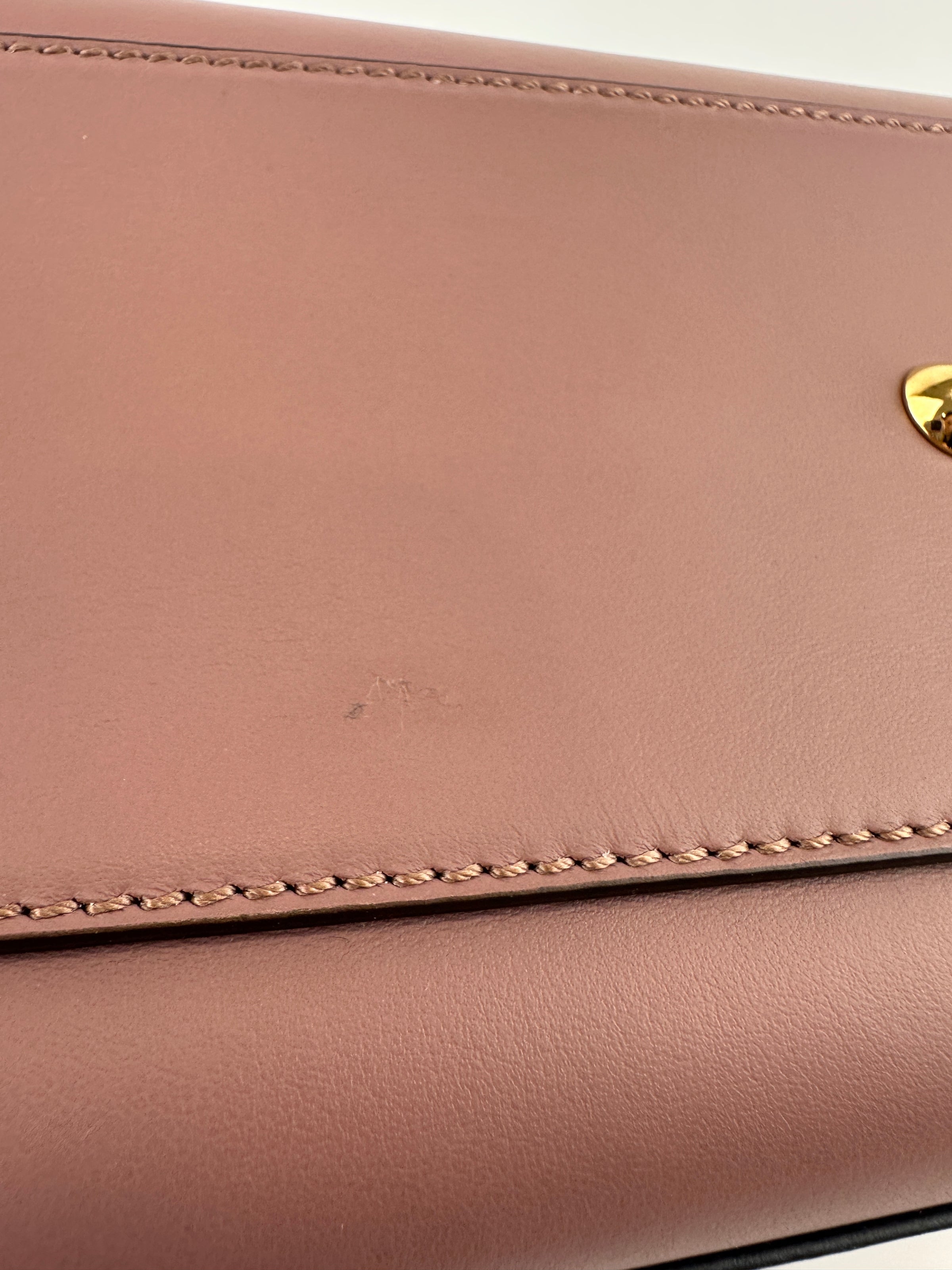 8BH344 Runaway Small Bicolor Pink / Black Calfskin Leather Bag