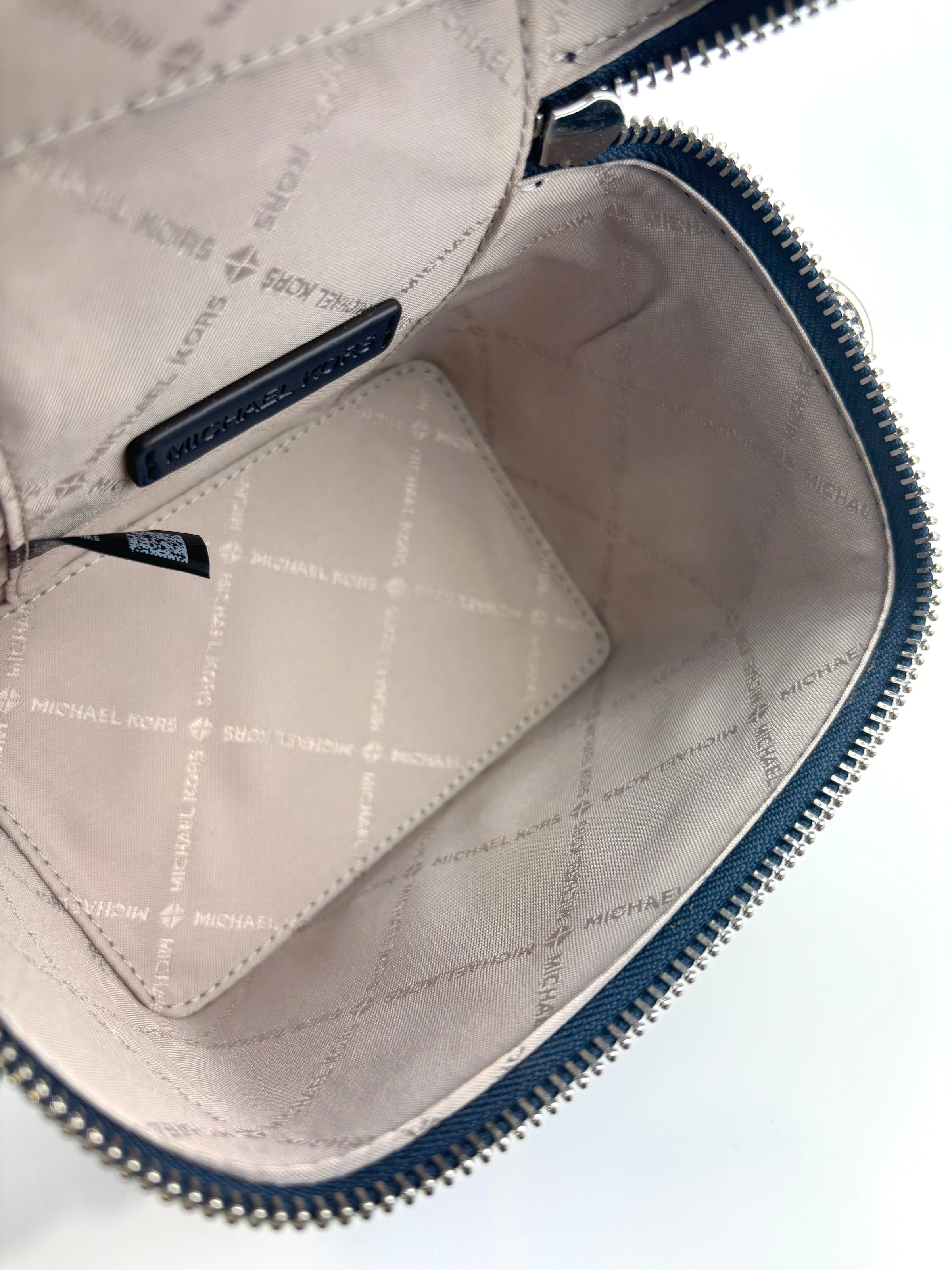 Navy Small Sequined Fruit Print Crossbody Bag - Glampot