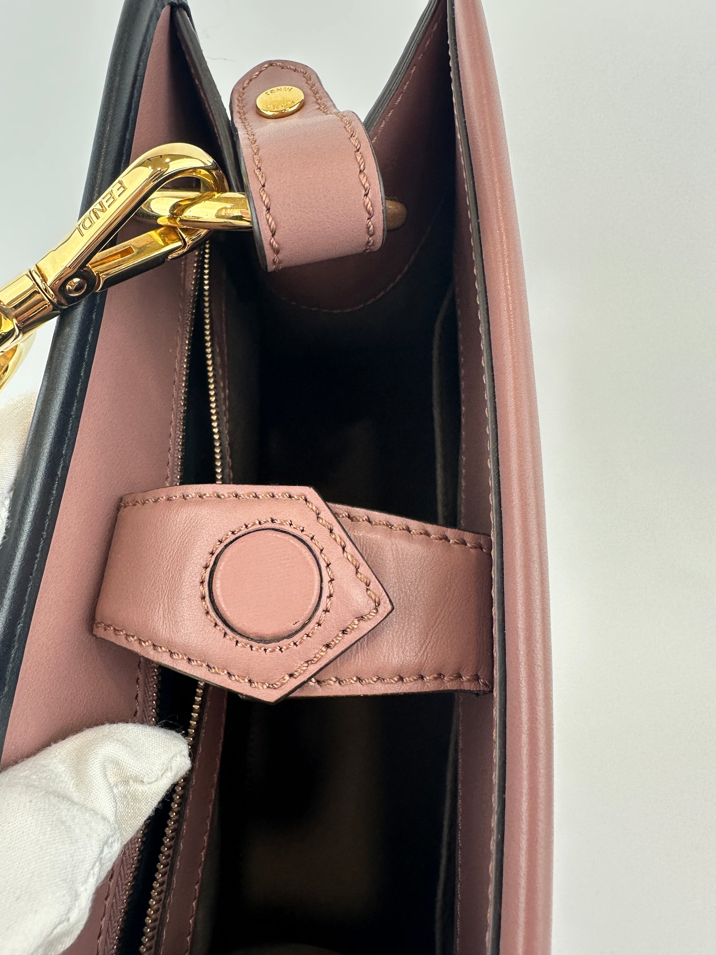8BH344 Runaway Small Bicolor Pink / Black Calfskin Leather Bag