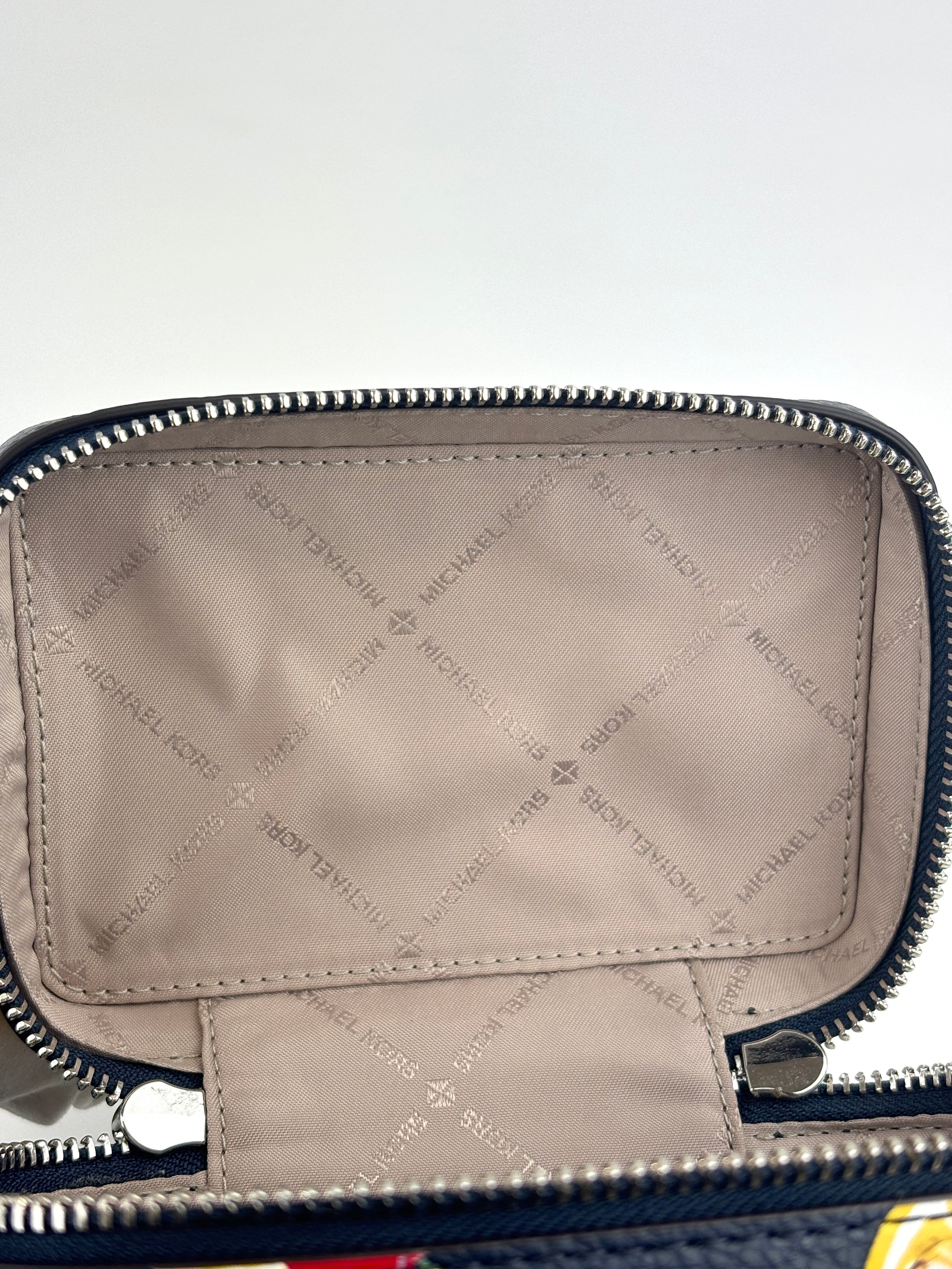 Navy Small Sequined Fruit Print Crossbody Bag - Glampot