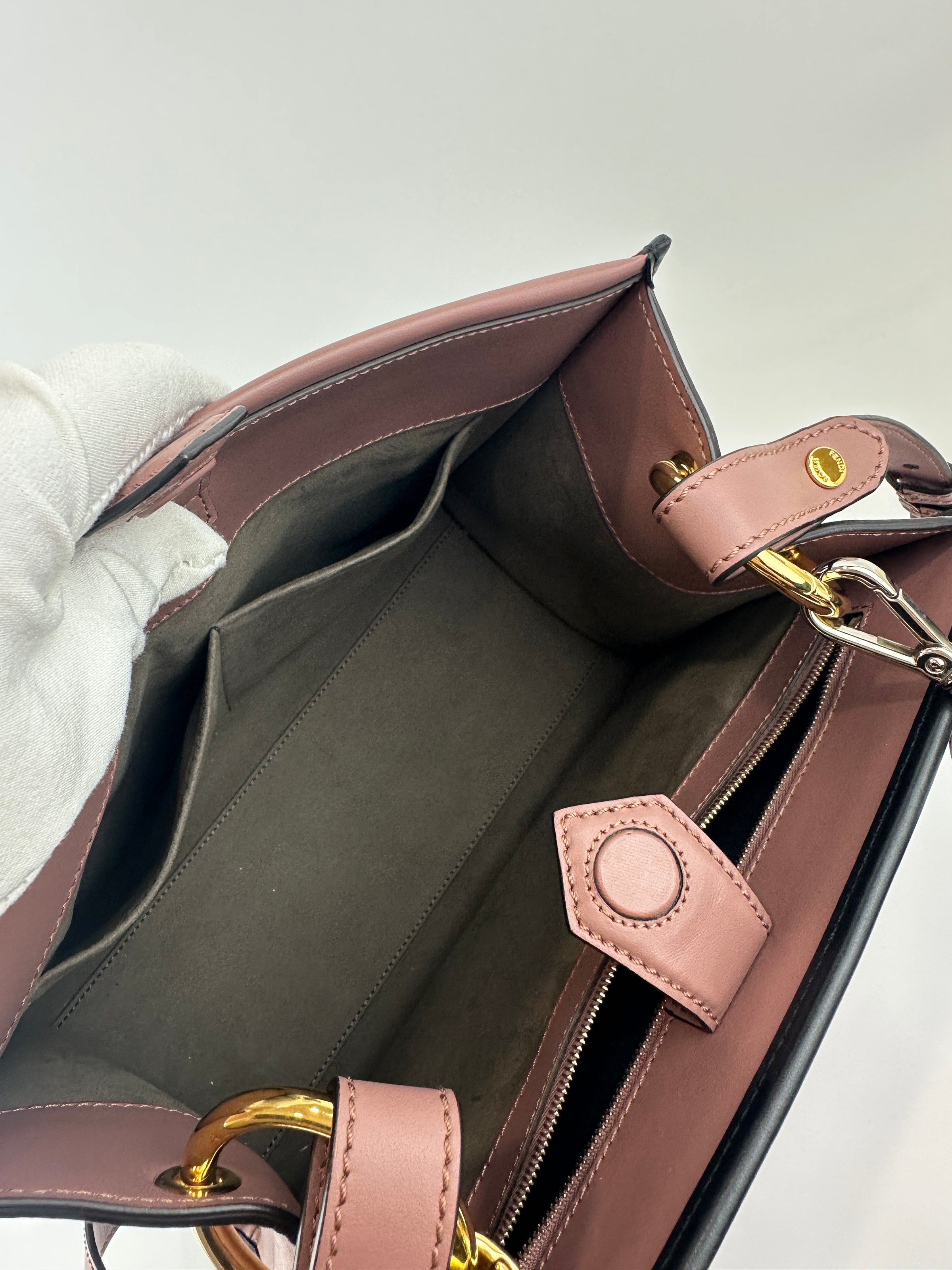 8BH344 Runaway Small Bicolor Pink / Black Calfskin Leather Bag