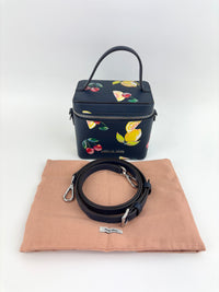 Navy Small Sequined Fruit Print Crossbody Bag - Glampot