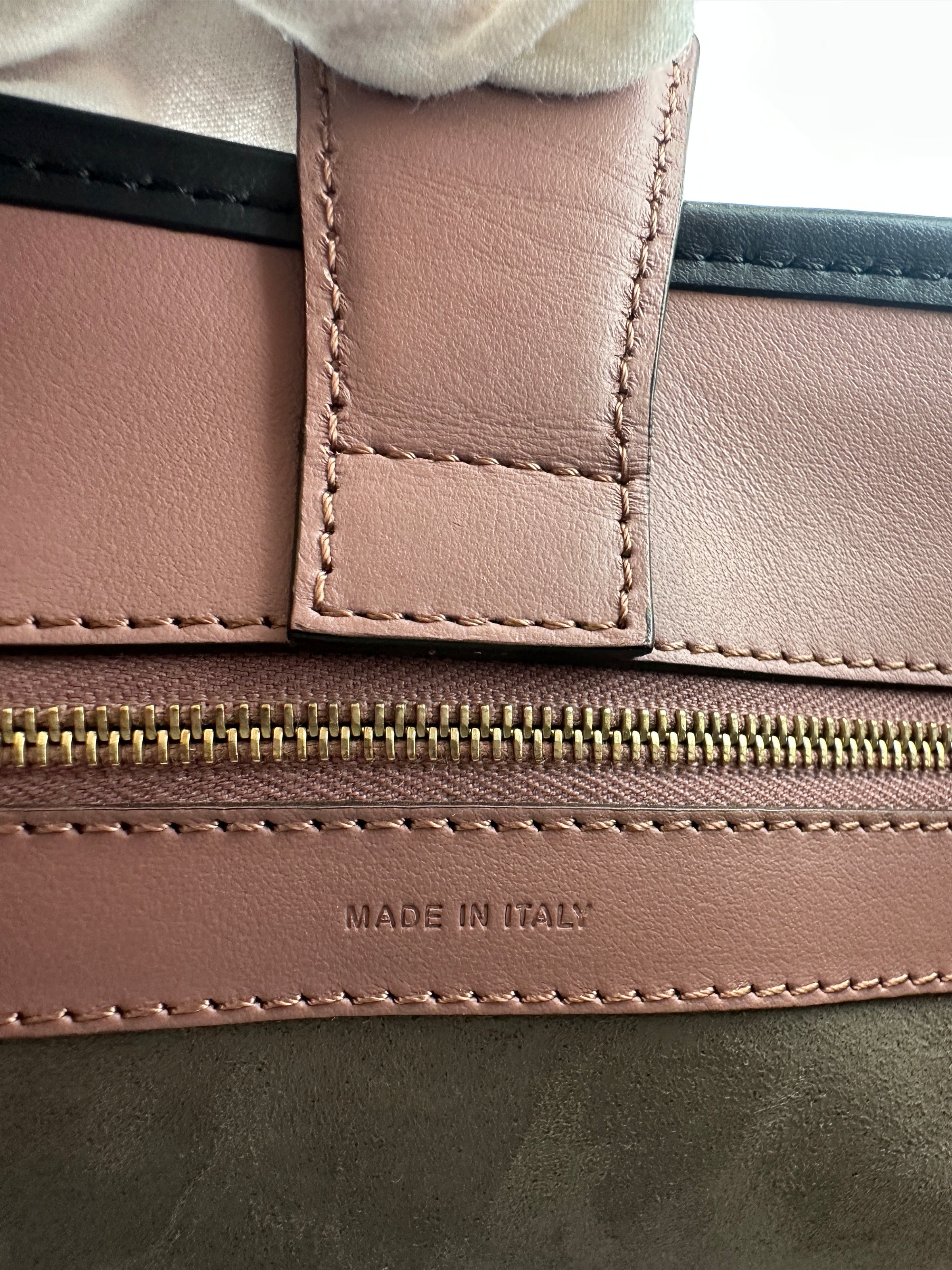 8BH344 Runaway Small Bicolor Pink / Black Calfskin Leather Bag