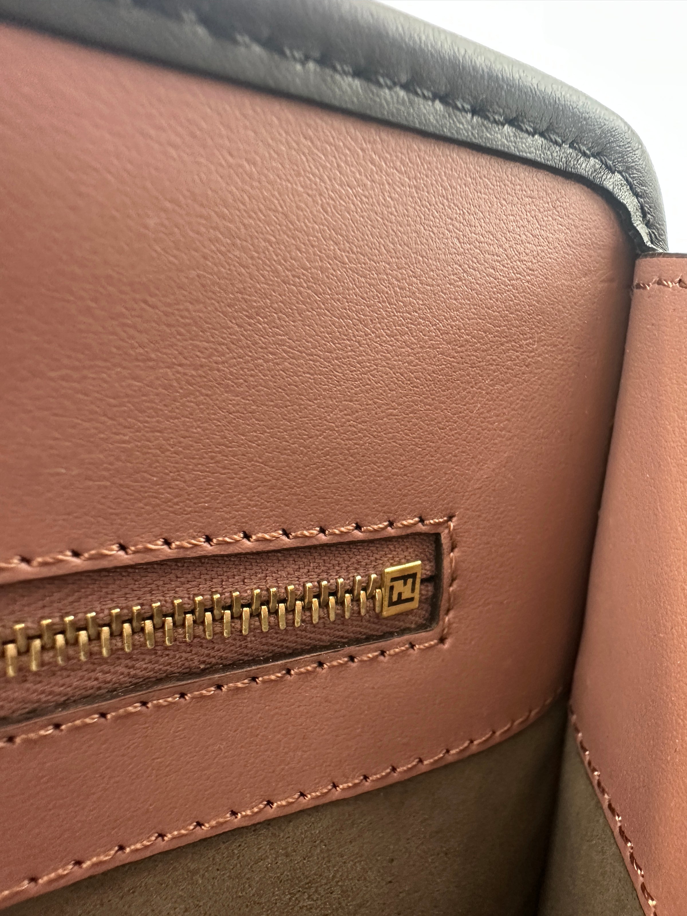 8BH344 Runaway Small Bicolor Pink / Black Calfskin Leather Bag