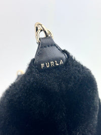 Teia Black Faux Fur Crossbody Bag - Glampot