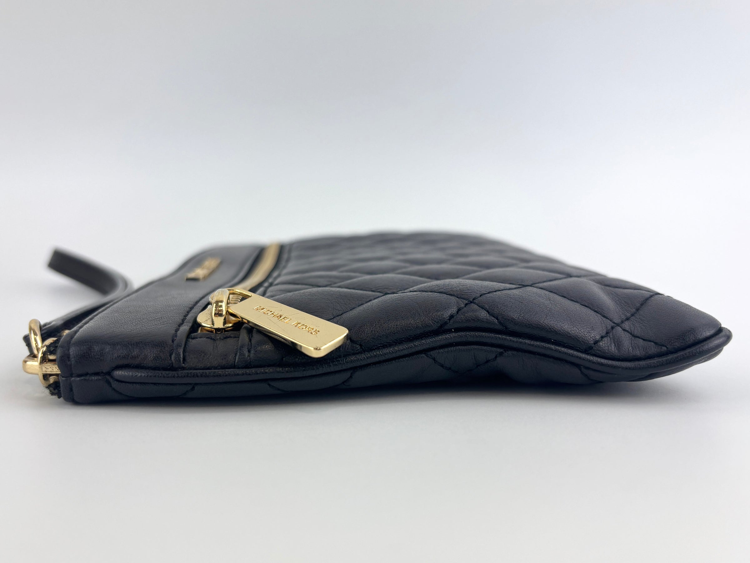 Selma Quilted Leather Zip Clutch
