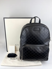Guccissima Leather Signature Backpack Black