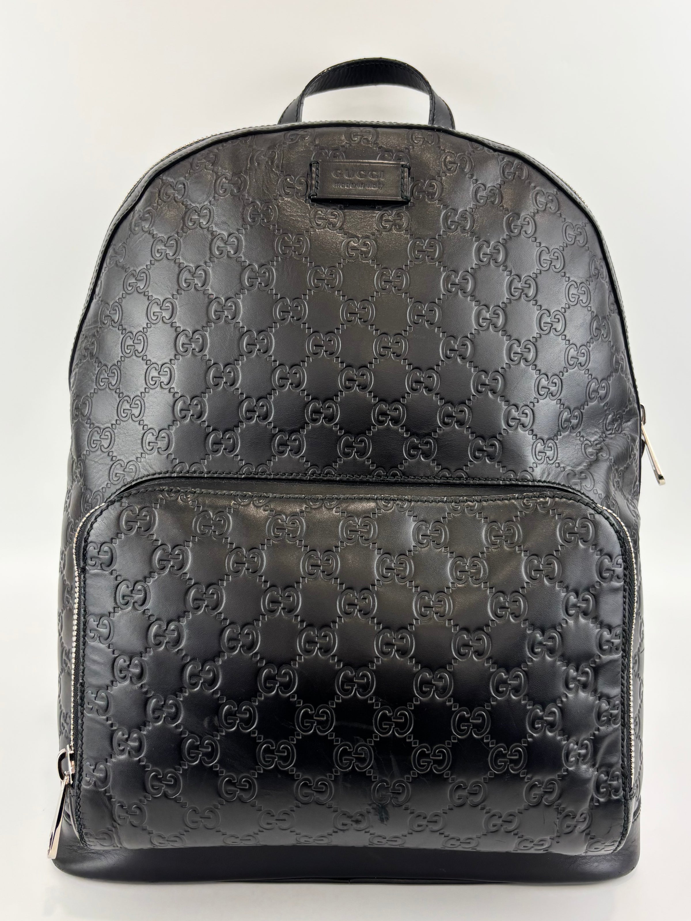 Guccissima Leather Signature Backpack Black