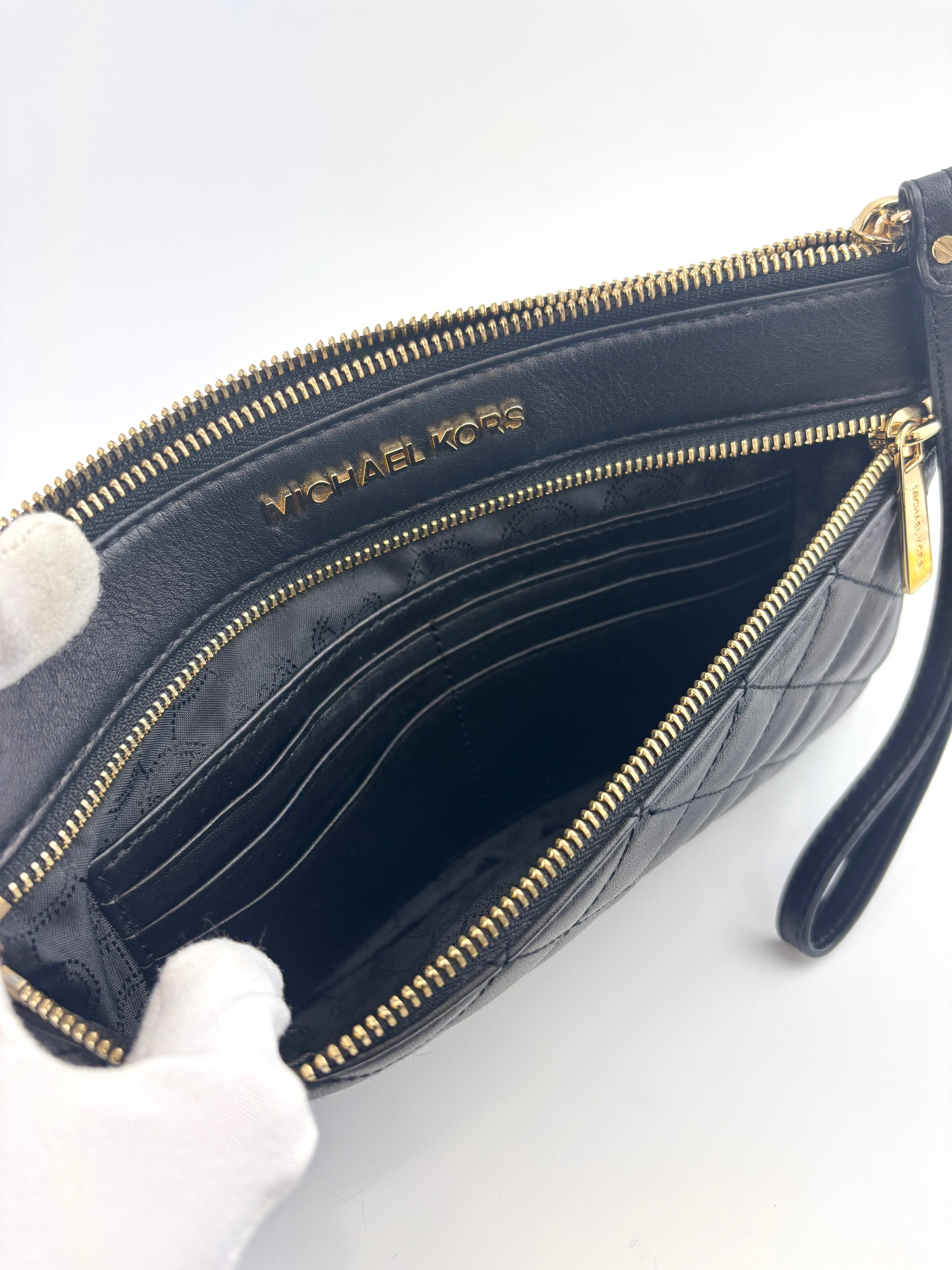 Selma Quilted Leather Zip Clutch