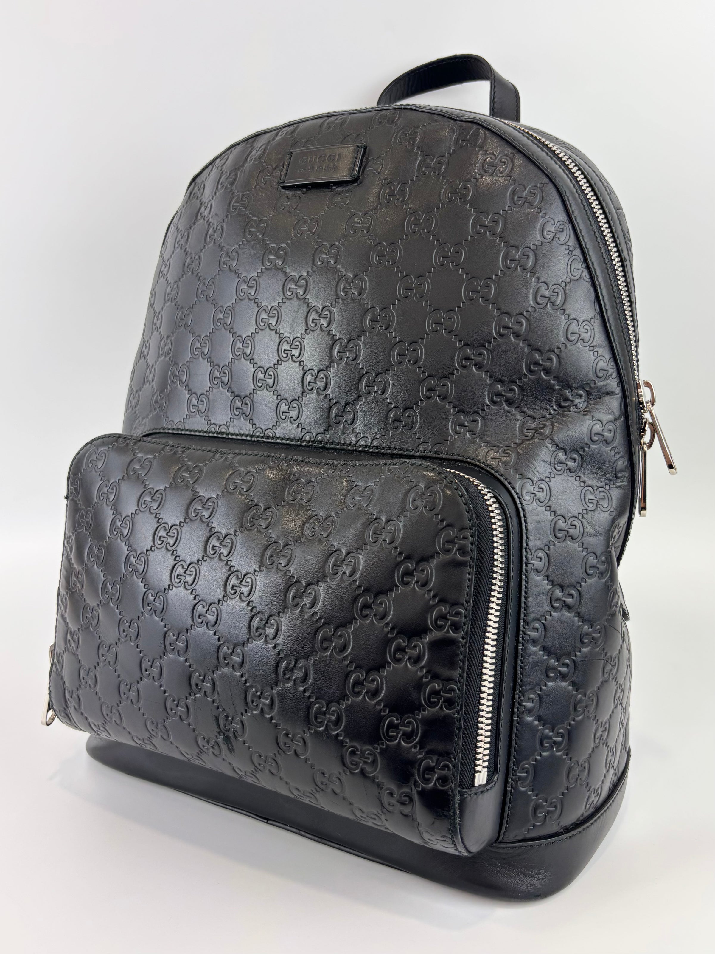 Guccissima Leather Signature Backpack Black