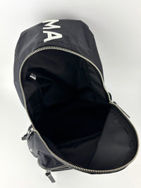 Nylon Printed Logo Backpack in Black