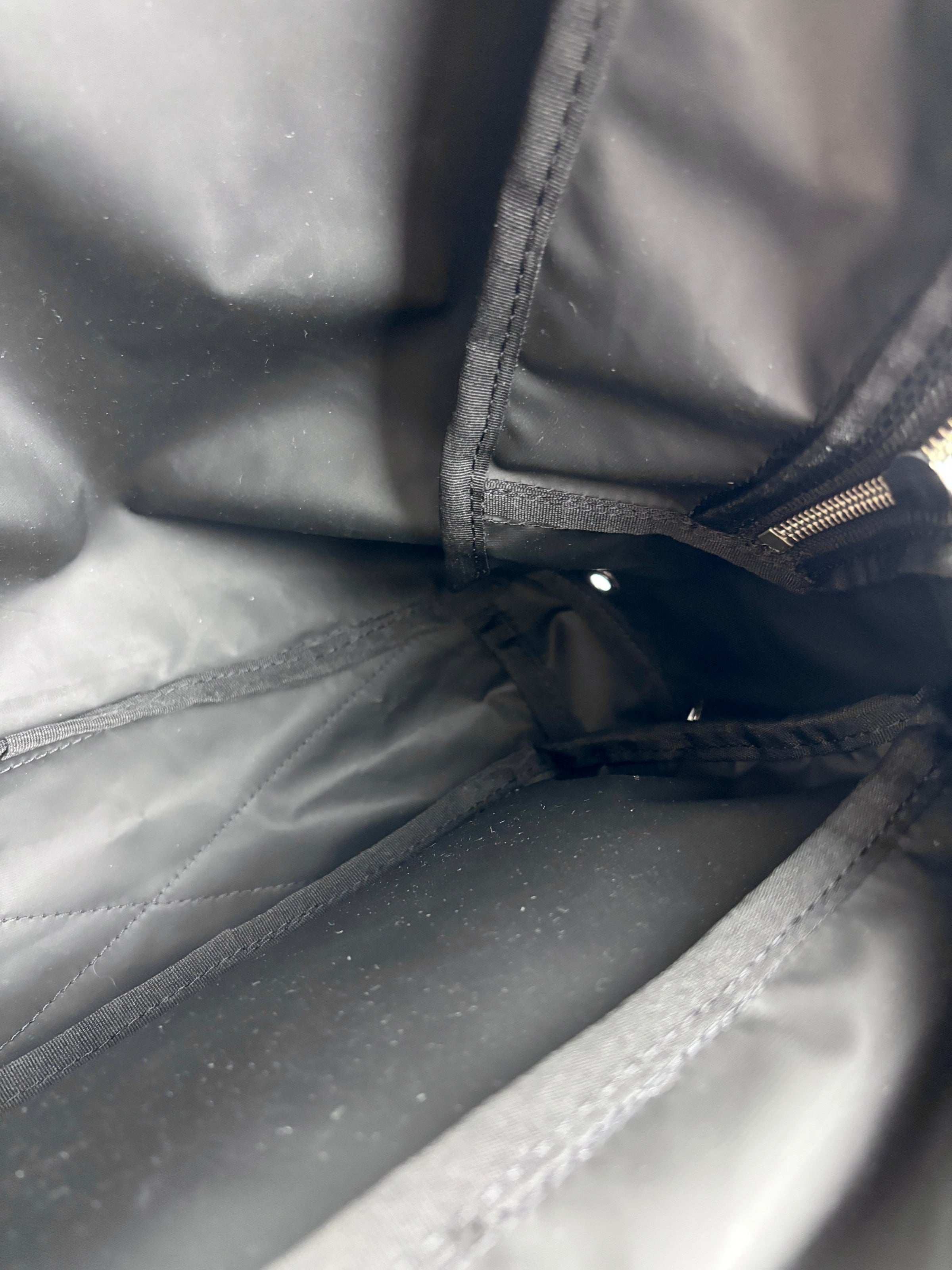 Nylon Printed Logo Backpack in Black