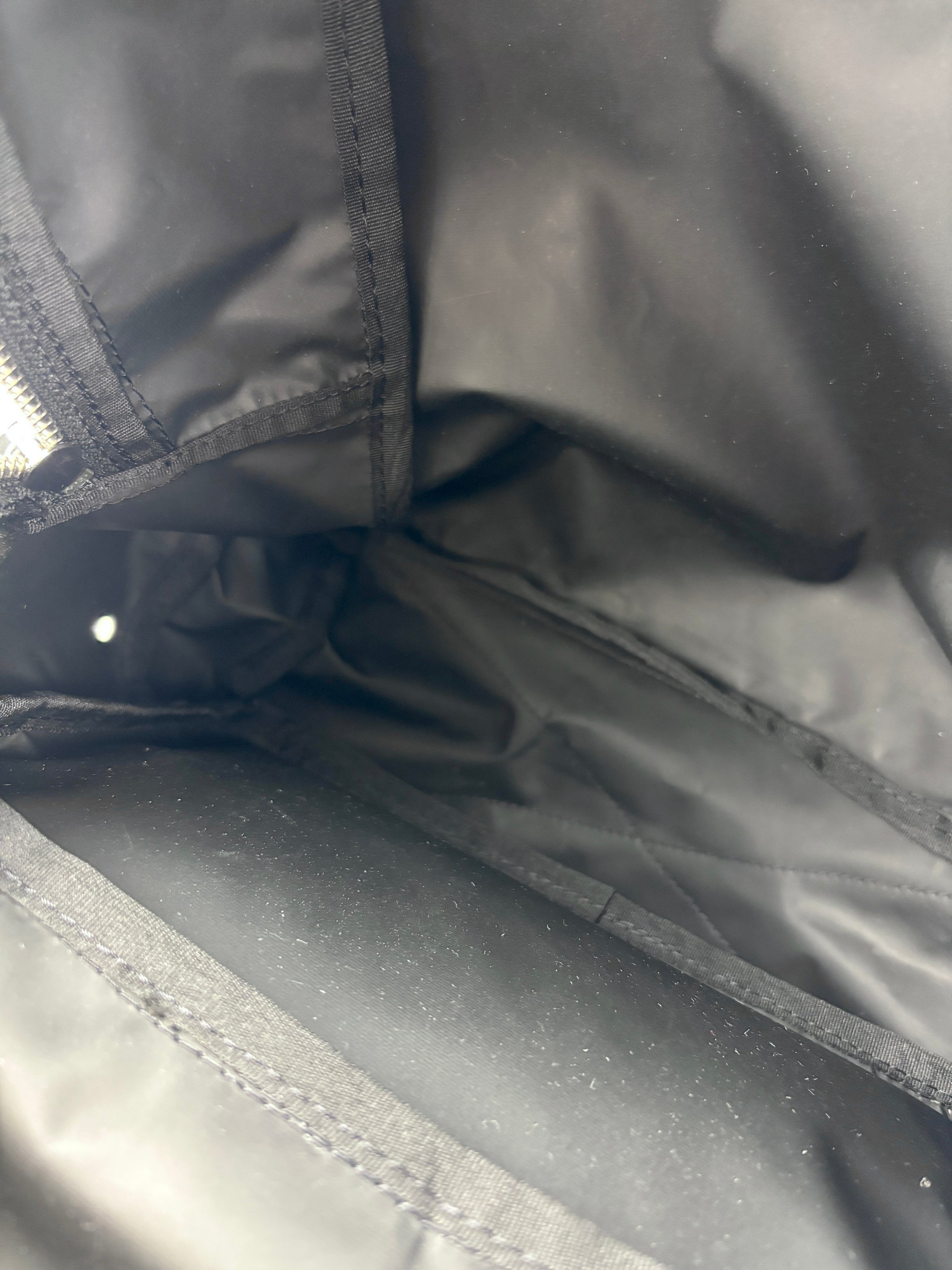 Nylon Printed Logo Backpack in Black