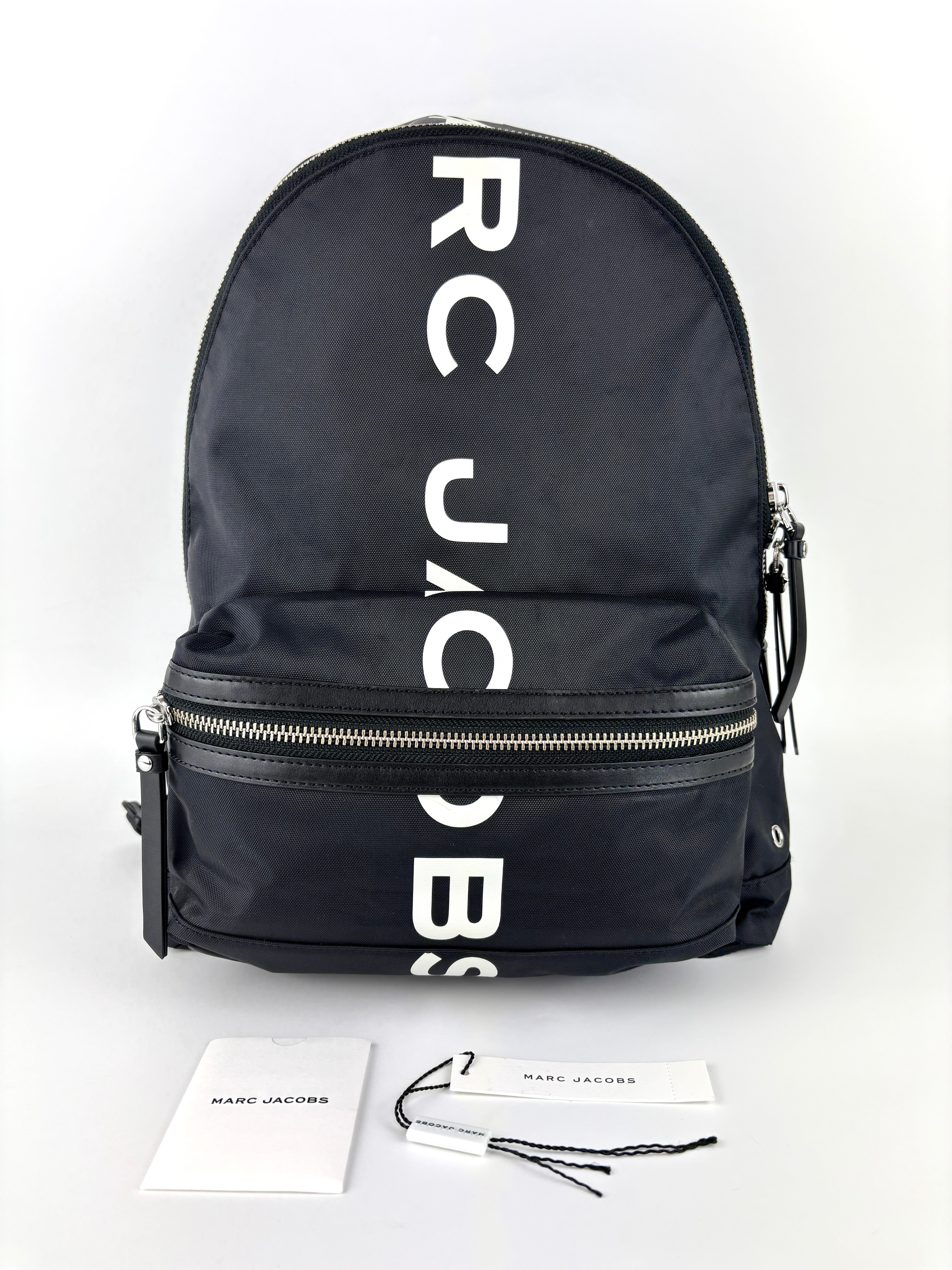 Marc Jacobs Nylon Printed Logo Backpack Black | Glampot