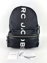 Nylon Printed Logo Backpack in Black