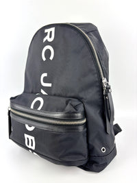 Nylon Printed Logo Backpack in Black