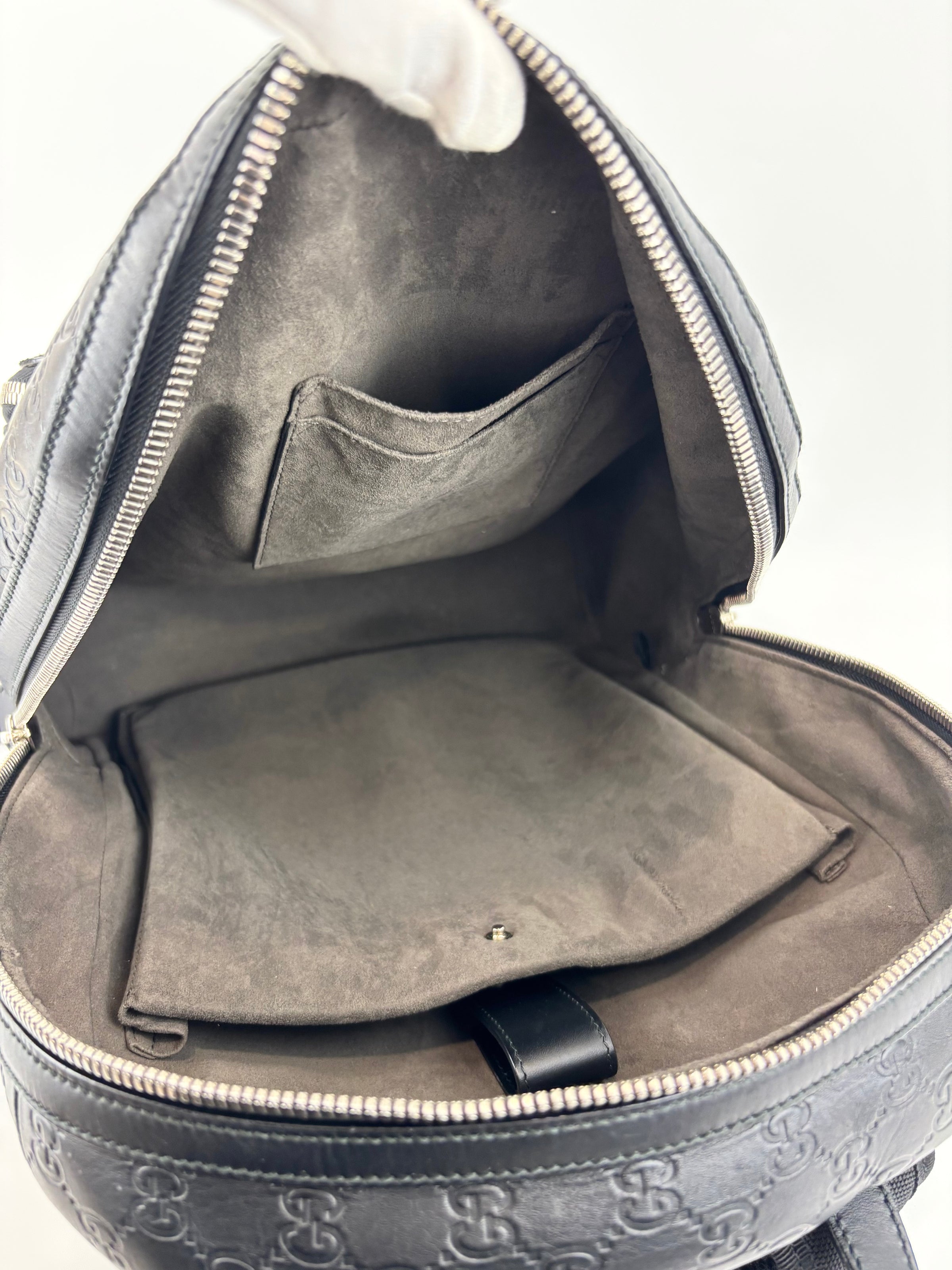 Guccissima Leather Signature Backpack Black