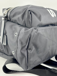 Nylon Printed Logo Backpack in Black
