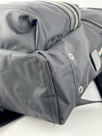 Nylon Printed Logo Backpack in Black