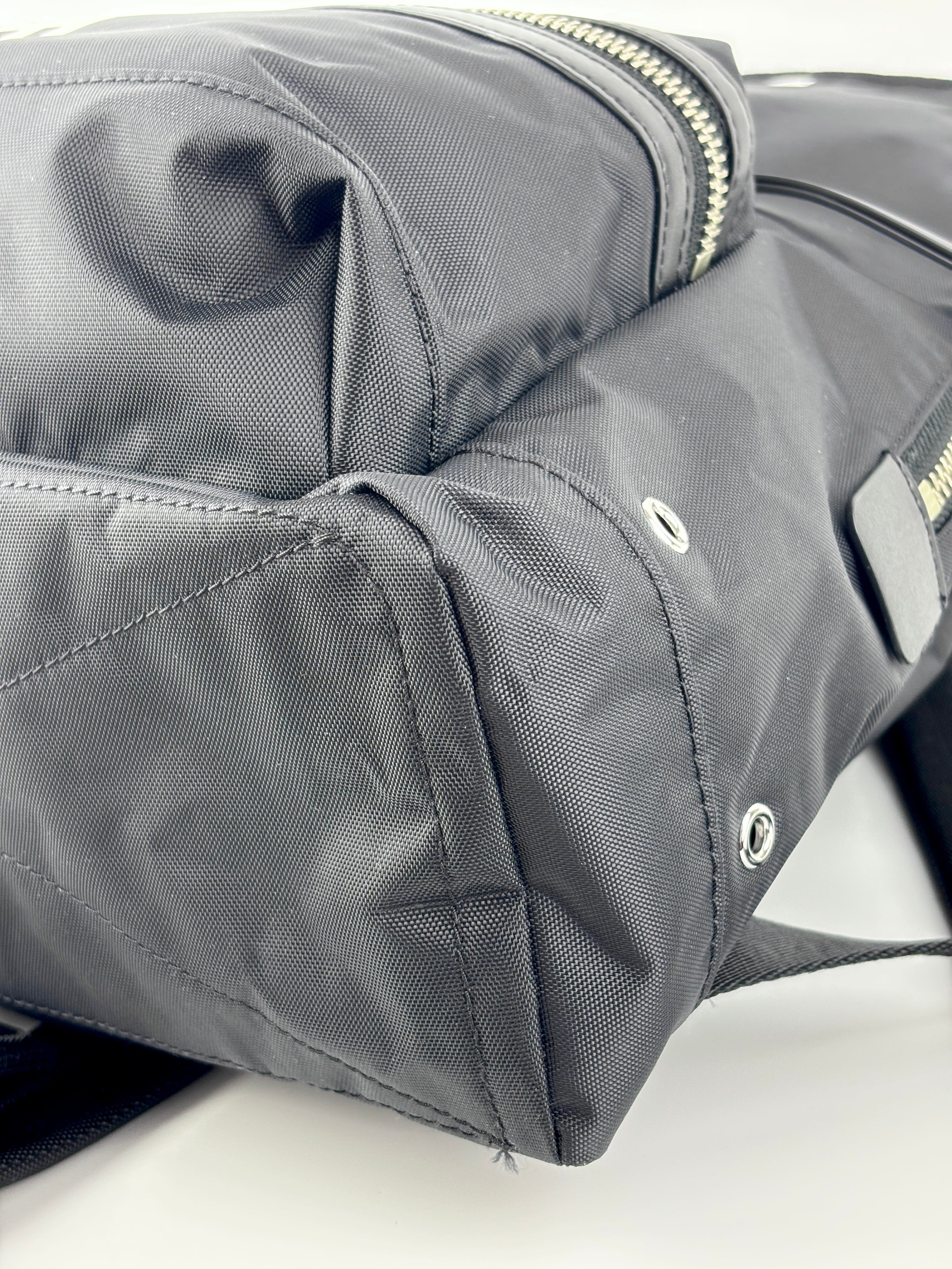 Nylon Printed Logo Backpack in Black