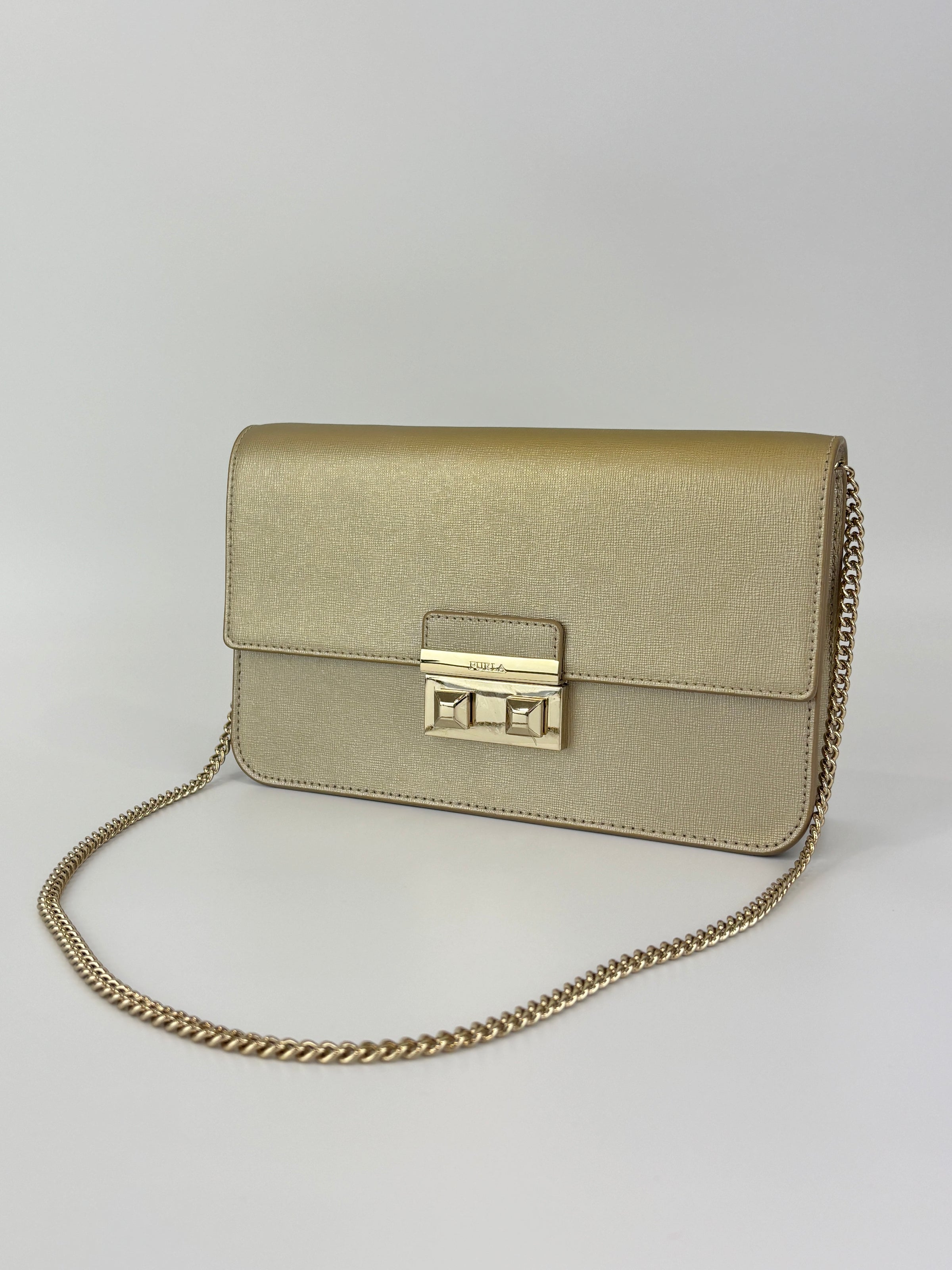 Medium Bella Crossbody Bag Champagne Gold