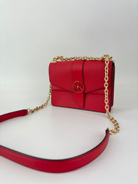 Greenwich Small Saffiano Leather Crossbody Bag Red