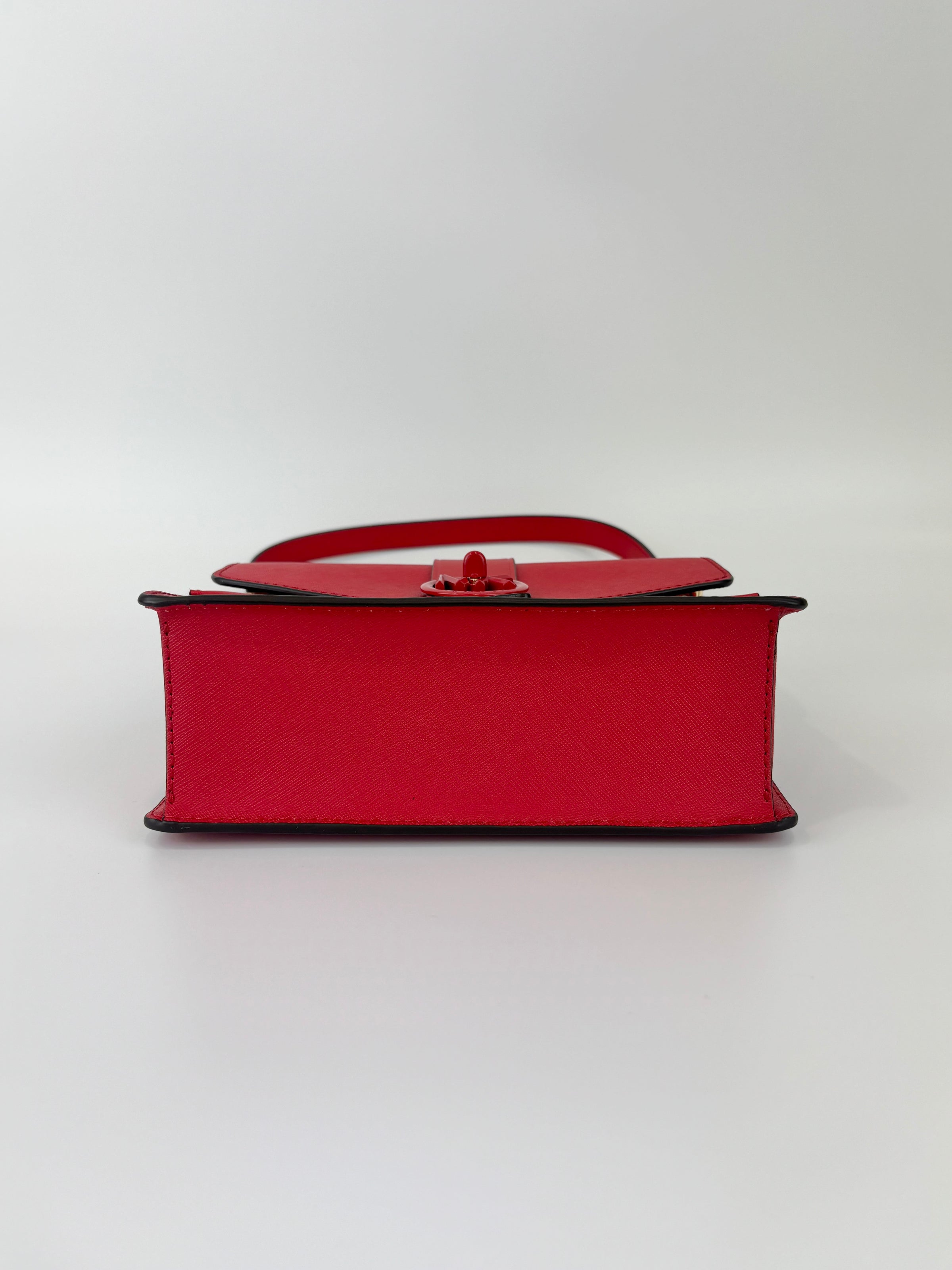 Greenwich Small Saffiano Leather Crossbody Bag Red