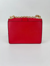 Greenwich Small Saffiano Leather Crossbody Bag Red