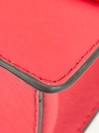 Greenwich Small Saffiano Leather Crossbody Bag Red