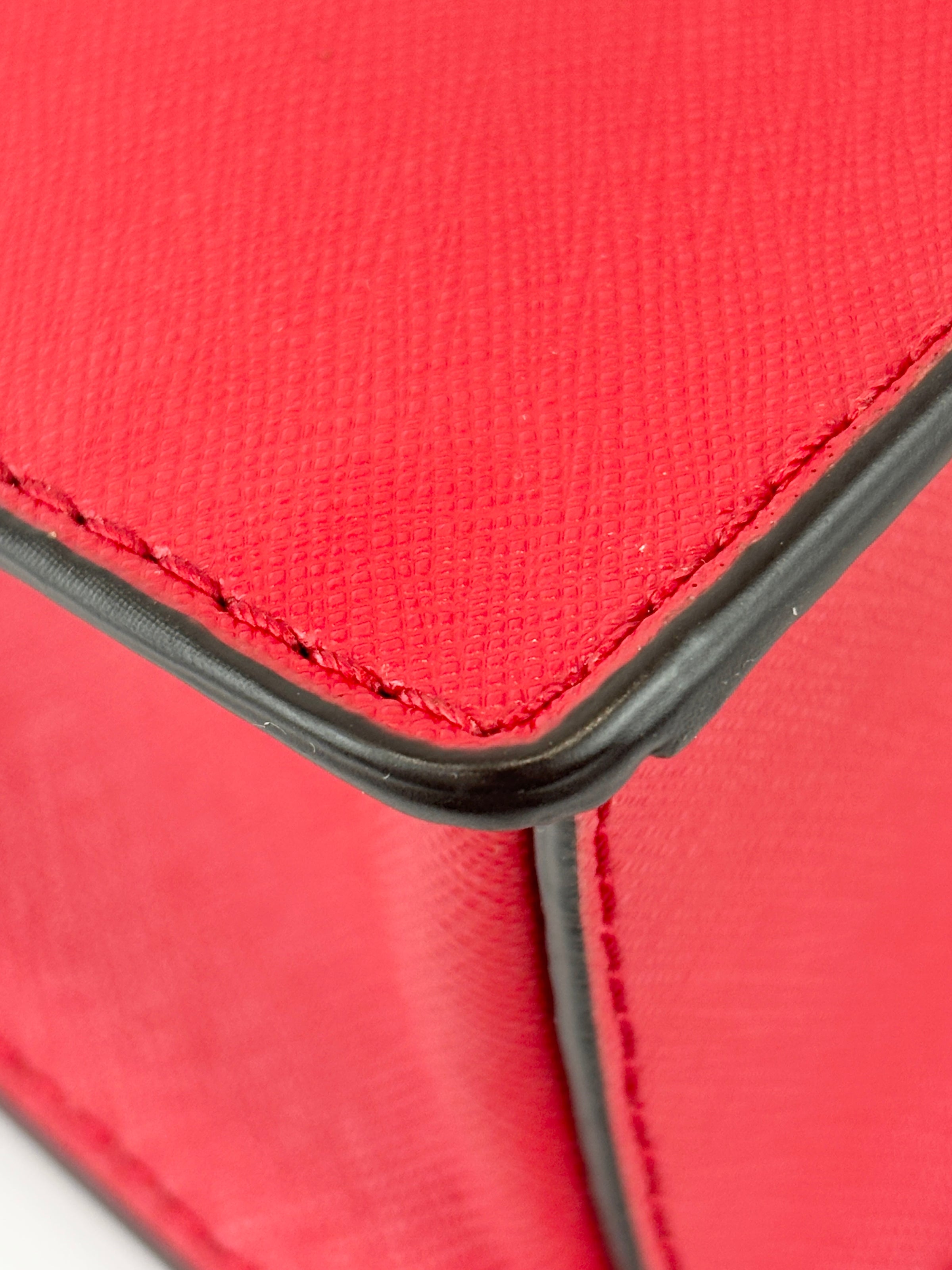 Greenwich Small Saffiano Leather Crossbody Bag Red