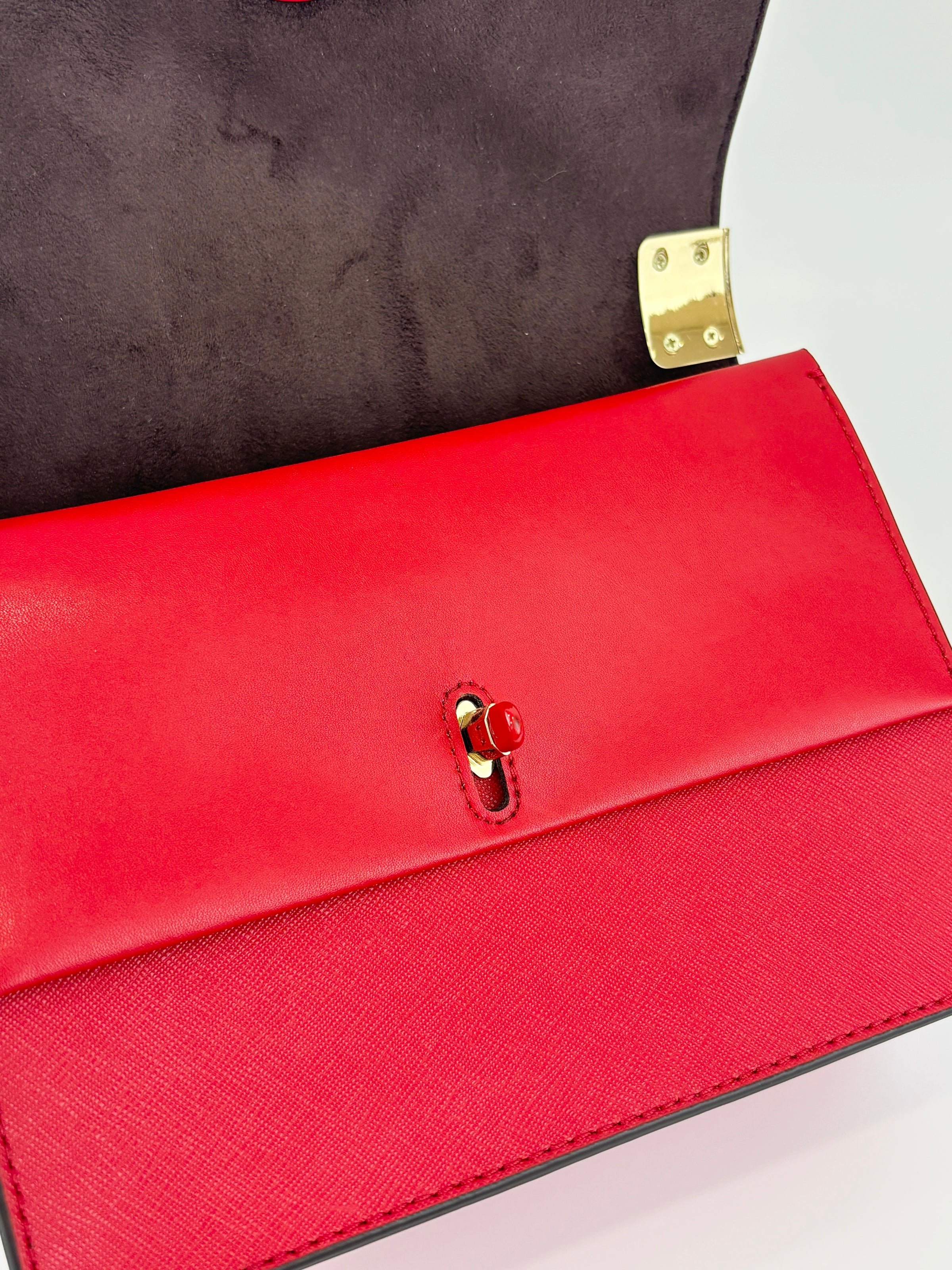Greenwich Small Saffiano Leather Crossbody Bag Red